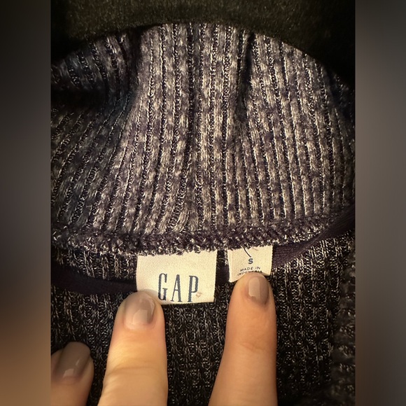 Gap women’s Heather Blue Cowl Neck Knit Sweater Dress size small long sleeve - Picture 3 of 4